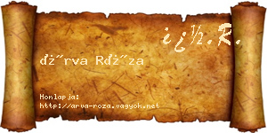 Árva Róza névjegykártya